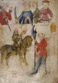 Image from the unique manuscript copy of SGGK at British Library (Cotton Nero A.x.)