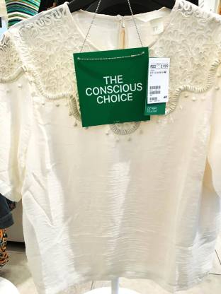 H&M's "The Conscious Choice" shirt, priced at ~$39.00